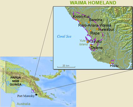 Map of Waima in Papua New Guinea
