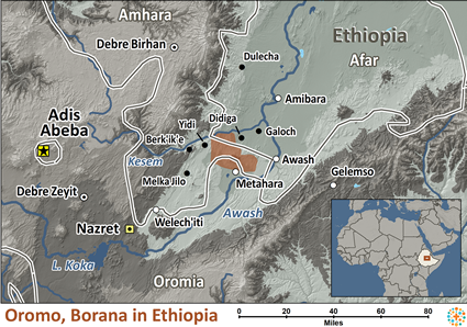 Map of Oromo, Kereyu in Ethiopia