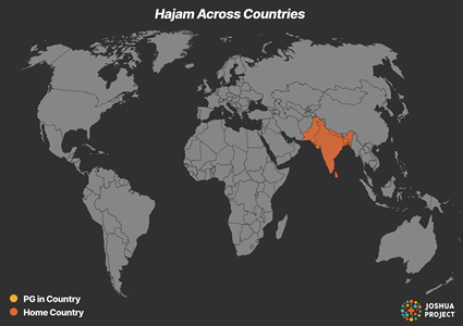 Map of Hajam in Pakistan