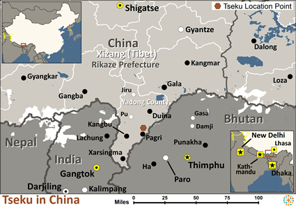 Map of Tseku in China