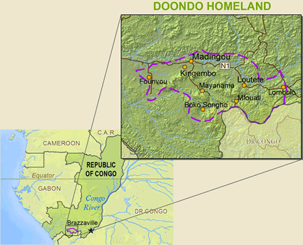 Map of Doondo in Congo, Republic of the
