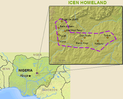 Map of Icen in Nigeria