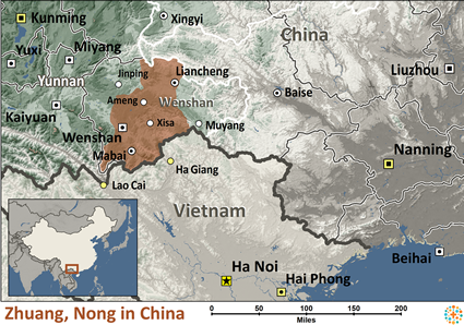 Map of Zhuang, Nong in China