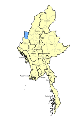 Map of Zahau in Myanmar (Burma)