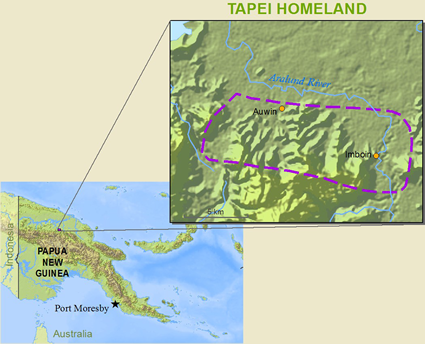 Map of Tapei in Papua New Guinea