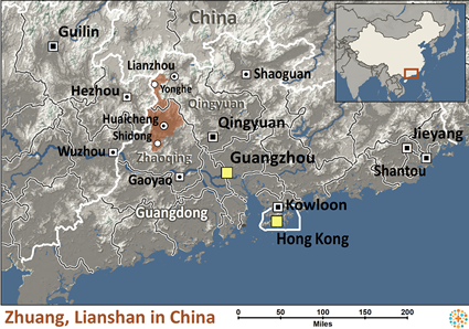 Map of Zhuang, Lianshan in China
