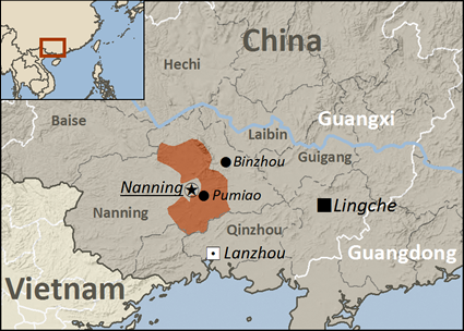 Map of Zhuang, Yongbei in China
