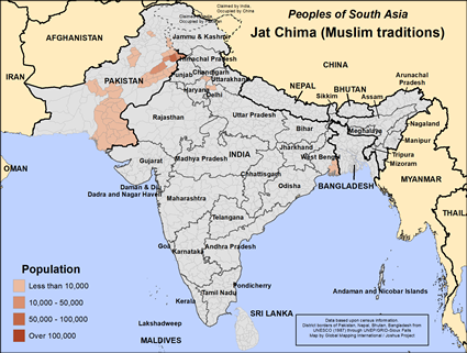 Map of Jat Chima (Muslim traditions) in India