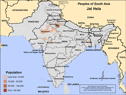 Map of Jat Hela in India