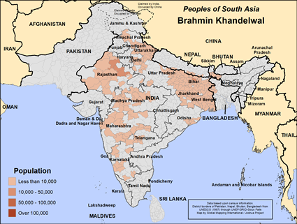 Map of Brahmin Khandelwal in Nepal