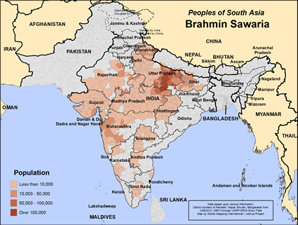 Map of Brahmin Sawaria in India
