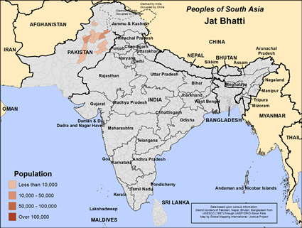Map of Jat Bhatti in Pakistan
