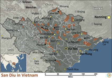 Map of San Diu in Vietnam