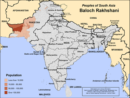 Map of Baloch Rakhshani in Pakistan