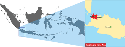 Map of Java Serang in Indonesia