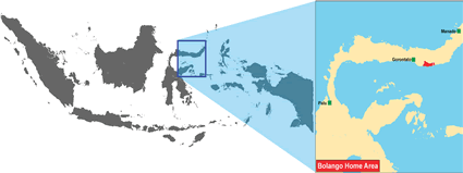 Map of Bolango in Indonesia