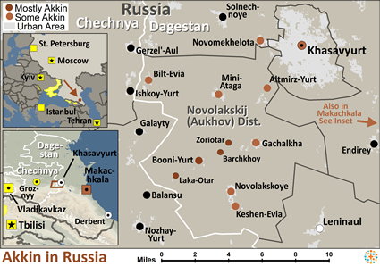 Map of Akkin in Russia