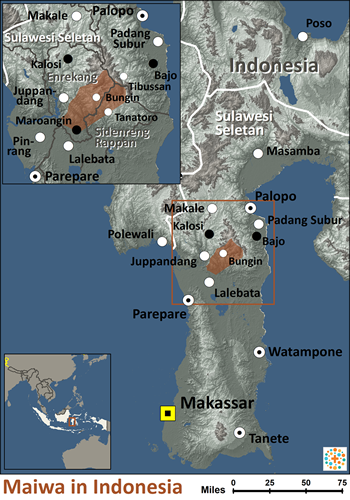 Map of Maiwa in Indonesia
