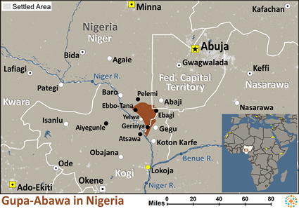 Map of Gupa-Abawa in Nigeria