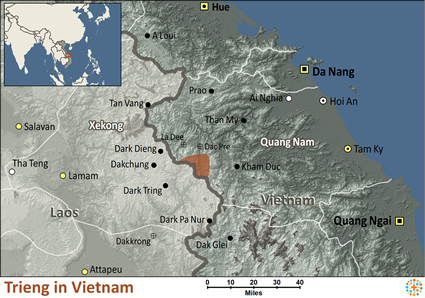 Map of Trieng in Vietnam