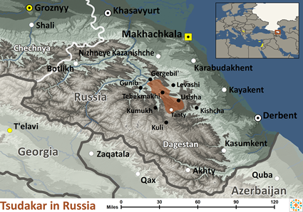 Map of Tsudakar in Russia