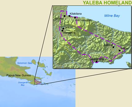Map of Yaleba in Papua New Guinea