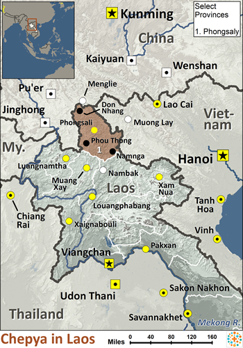 Map of Chepya in Laos