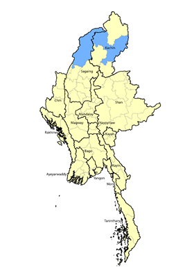 Map of Shecyu in Myanmar (Burma)