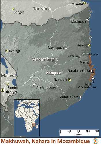 Map of Makhuwa-Nahara in Mozambique