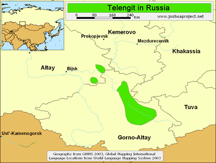 Map of Telengit in Russia
