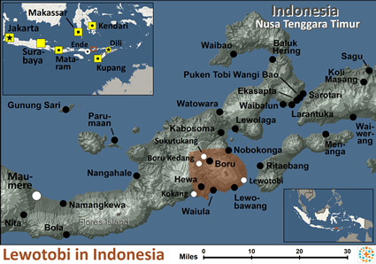 Map of Lewotobi in Indonesia