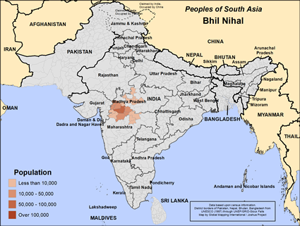 Map of Bhil Nihal in India