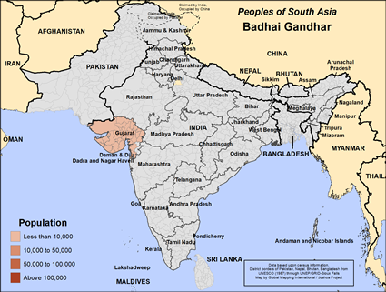 Map of Badhai Gandhar in India