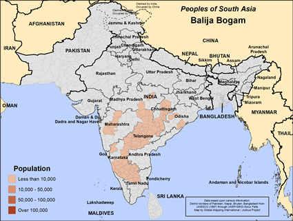 Map of Balija Bogam in India