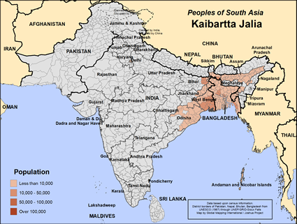 Map of Kaibartta Jalia in Bangladesh