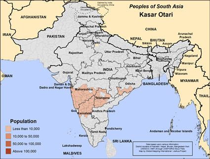 Map of Kasar Otari in India