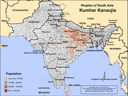 Map of Kumhar Kanaujia in India