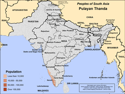 Map of Pulayan Thanda in India
