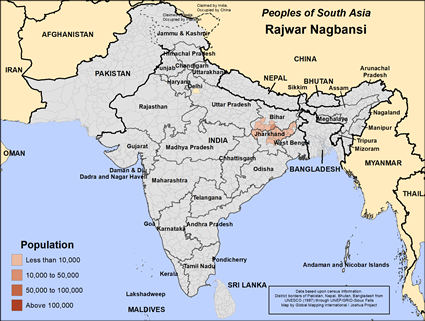 Map of Rajwar Nagbansi in India