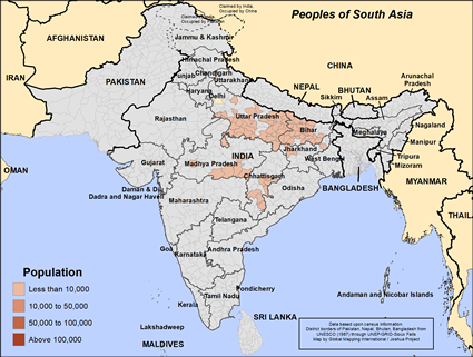 Map of Sonar Ajudhyabansi in India