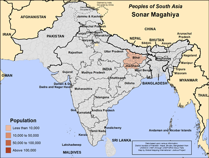 Map of Sonar Magahiya in India