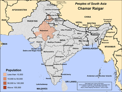 Map of Chamar Raigar in India