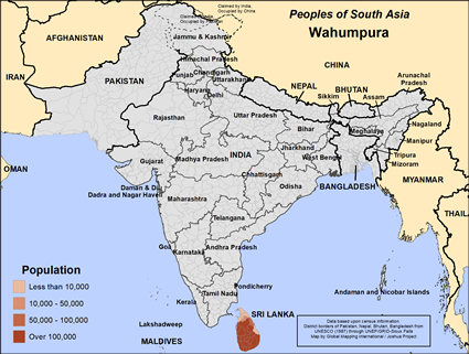 Map of Wahumpura in Sri Lanka
