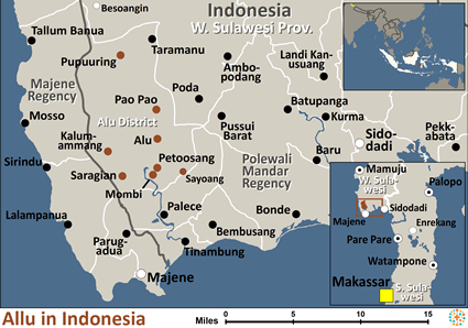 Map of Allu in Indonesia