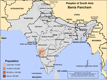 Map of Bania Pancham in India