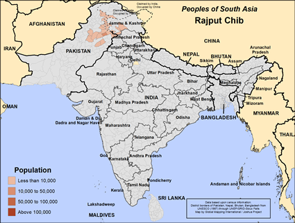 Map of Rajput Chib in Pakistan