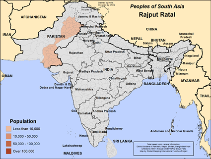 Map of Rajput Ratal in Pakistan