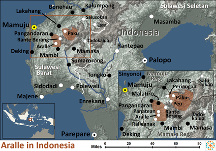 Map of Aralle in Indonesia