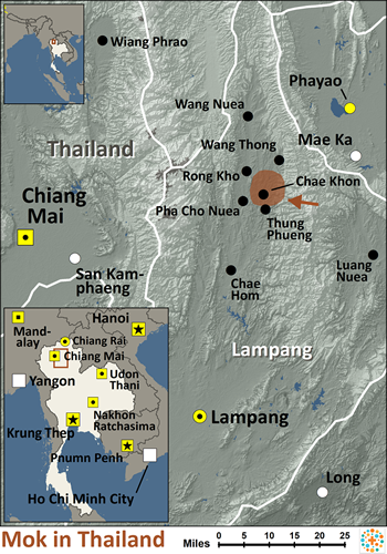 Map of Mok in Thailand