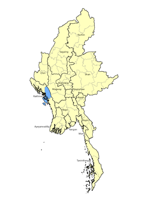 Map of Ekai in Myanmar (Burma)